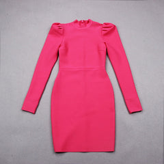New Fashion Style Spring and Autumn Women's Casual O Neck Long Sleeve Bodycon Midi Bandage Dress Elegant Party Dress