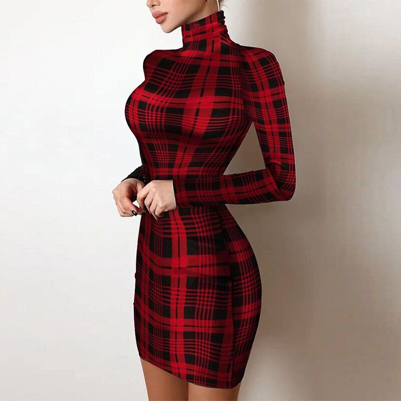 Hoobd Shiny Silk Turtleneck Bodycon Evening Dress Sexy Mesh Patchwork Long Sleeve A-line Dress Women Elegant Hollow Out Fashion Dress