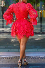 Floral Lace Elegant Mini Dress