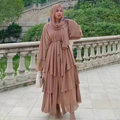 Hoobd Chiffon Robe Longue Kimono Femme Musulmane Open Abaya Dubai Turkey Islam Arabic Muslim Dress Abayas For Women Caftan Marocain