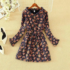 New Autumn Winter Women Dress Long Sleeve Sweet Shirt Dress Cotton Linen Velvet Thick Casual Vintage Dresses Vestidos
