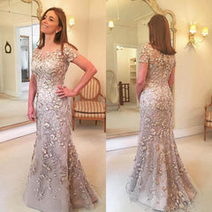 Hoobd Latest Arrival Applique Floral Mother of the Bride Dresses Groom God mother Mermaid Evening Dress For Wedding Party Lace