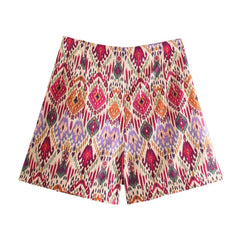 Print High Waist Shorts Women Fashion Women's Skirt Pants Elegant Knot Short Pants Woman Summer Beach Casual Shorts