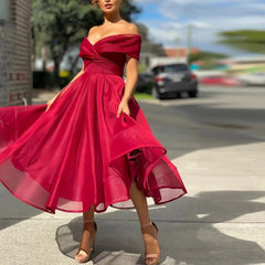 Lady Sexy Off Shoulder Solid Mesh Long Dress Elegant Chic Wrap V Neck Ruffle Dress New Fashion Women A-Line Wedding Party Dress