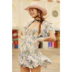 2023 Summer Women Asymmetric Off The Shoulder Sexy Lace Ruffled Mini Dress