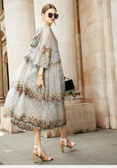 Hoobd New Summer Brand Fashion Women High-end Luxury Vintage Sexy Slim Elegant Bead Embroidered Stitch Strap Lace Dress Y16