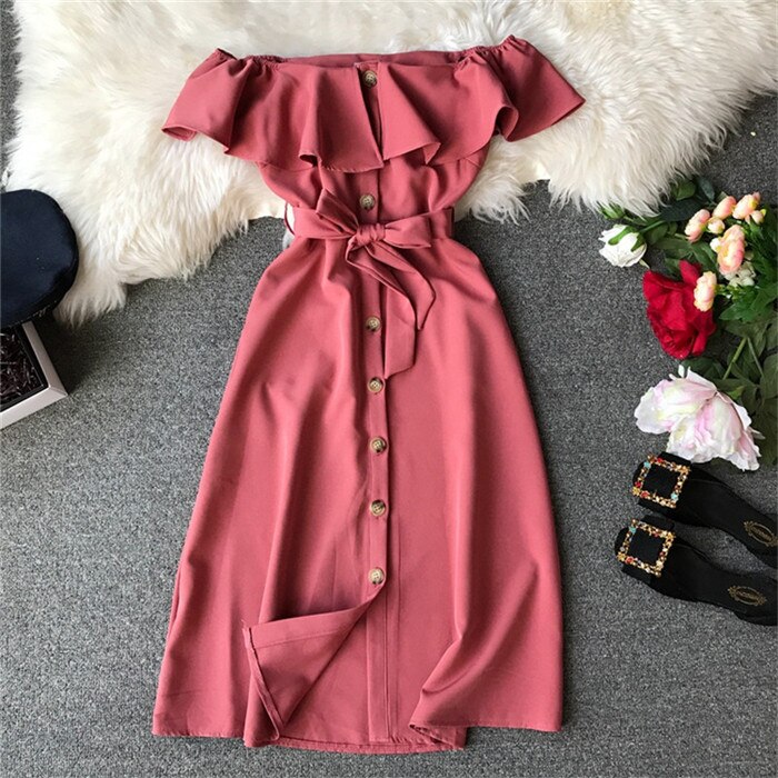 Vintage Elegant A-Line Midi Dress