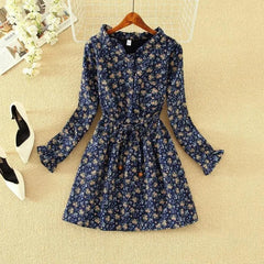 New Autumn Winter Women Dress Long Sleeve Sweet Shirt Dress Cotton Linen Velvet Thick Casual Vintage Dresses Vestidos