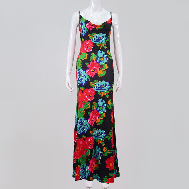 Mo Sexy Off Shoulder Print Summer Long Dress Women Backless Bandage Beach Dresses Female Casual Party Boho Vestidos 2023