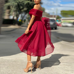 Lady Sexy Off Shoulder Solid Mesh Long Dress Elegant Chic Wrap V Neck Ruffle Dress New Fashion Women A-Line Wedding Party Dress