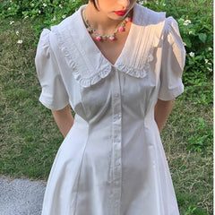 Summer White Slim Kawaii Mini Dress