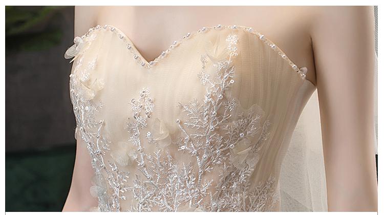 Hoobd Wedding Dress 2023 Gryffon Classic Strapless Wedding Gown With Train Lace Up Ball Gown Luxury Lace Embroidery Robe De Mariee