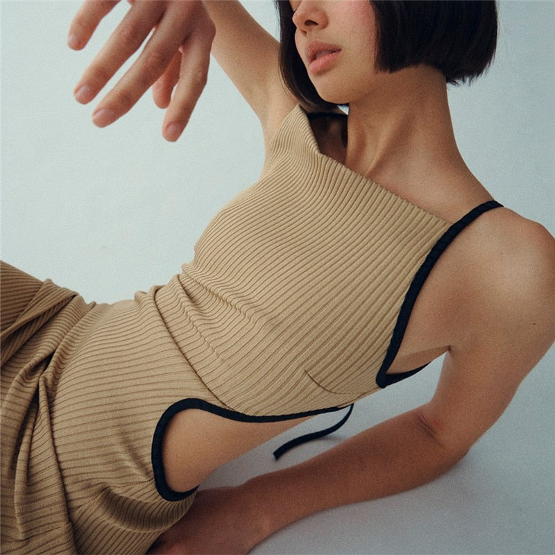 Knitted Dress Backless Party Dresses New Year Bandage Long Dress High Slit Bodycon Sexy Dress Streetwear Christmas Clothes