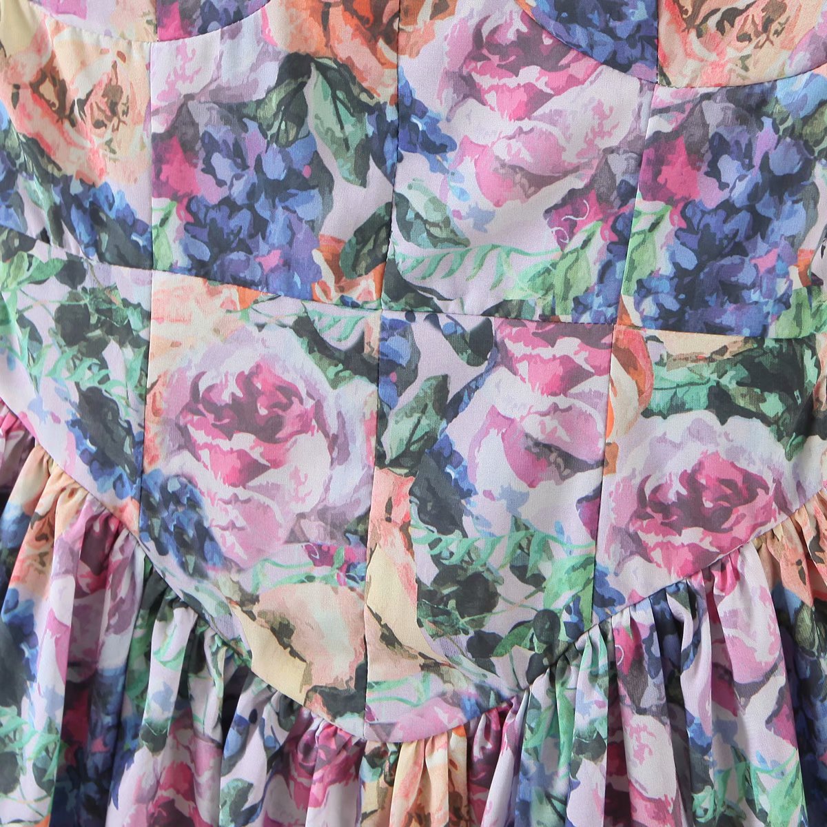 Hoobd Vintage Multicolor Floral Print Sexy Sling Dress Women Summer Chiffon Super-Short Dress Holiday Beach Sundress Vestido
