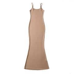 5 Color Simple Niche Fishtail Slip Dress
