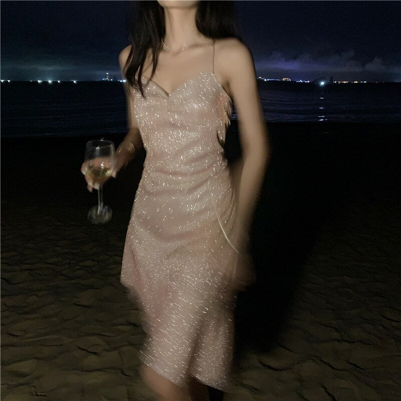 HOT Summer for 2023 Tank Strap Beach Club Backless  Casual Evening Party Sexy Women'S Prom One Piece Basic  Corset Dress