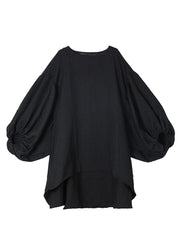 Fashion Solid Color Dress Women's Autumn 2023 New Round Neck Loose Batwing Sleeve Knee-length Dresses Female