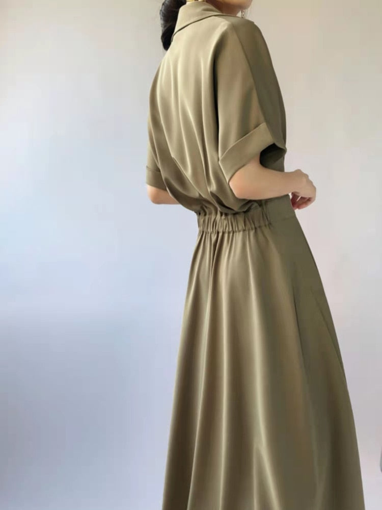 New Spring and Summer French Dress Women's Long-sleeved Retro Temperament Slim Long Skirt Elegant High-end Skirt Party Dress