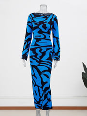 Fashion Leopard Print Women Slim Dress Striped Long Sleeve O Neck High Waist Female Dresses 2023 Spring Wave Party Evening Robe