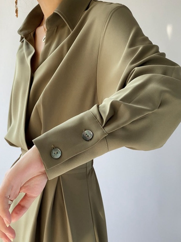 New Spring and Summer French Dress Women's Long-sleeved Retro Temperament Slim Long Skirt Elegant High-end Skirt Party Dress