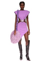 2023 New Women's Sleeveless Sexy Diamond Starfish Belt Hollow Asymmetric Bandage Dress Elegant Celebrity Party Dress