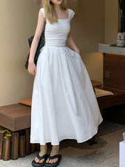 Summer Pure Color Bodycon Midi Dress
