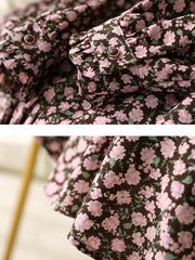 Floral Printed Midi Dress for Women 2023 Spring Autumn Fashion Ruffled Collar Long Sleeve Belted Vintage Elegant Dresses