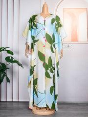 African Dashiki Print Long Dresses For Women Plus Size Boubou 2023 Spring New Maxi Robe Turkey Nigerian Party Outfits Abayas
