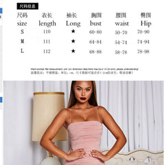 Best Selling Women's Clothes Sexy Ruffle Hip Slim Fit Strappy Low-Cut Tube Top Dress Solid Color Internet Celebrity Long Dress