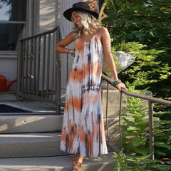 Femme Casual Long Summer Dress Printing Fashion Pad Dyeing Strapless Loose Women's One Piece Dress Oversized Gothic Maxi Dress