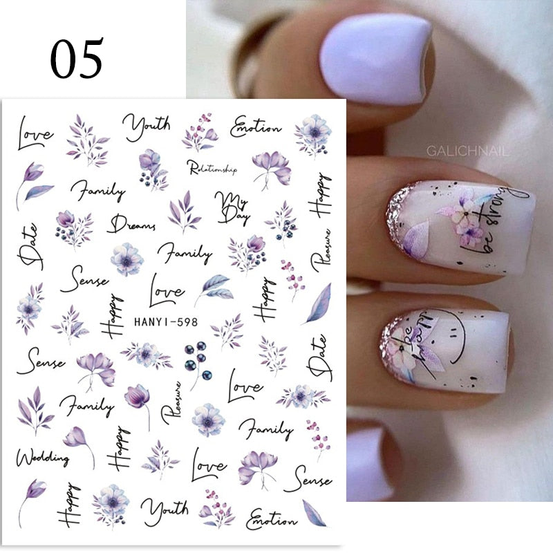 Hoobd1pcs Gold iridescent Maple Leaf 3D Nail Sticker Fall Autumn Pattern Adhesive Transfer Stickers Shiny DIY Nail Art Decoration