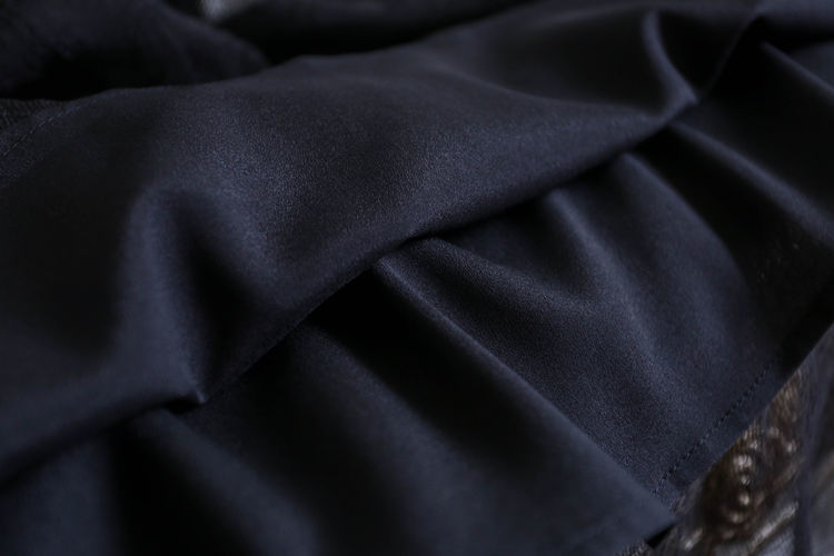 Hoobd Elegant Fashion V-neck Zipper Off Shoulder Short Sleeve A-LINE Dress Summer Black Solid Color Chiffon Empire Women&#39;s Clothing