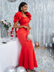 Christmas Dress Women Party Long Maxi Mermaid Evening Celebrate Occasion Female High Waist Night Out Wedding Guest Gowns