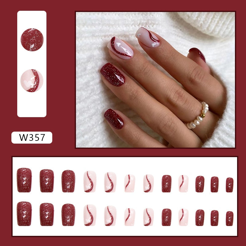 Natural False Nail Tips with French Style 24 pcs Press on Fake Nails for Beauty Salon