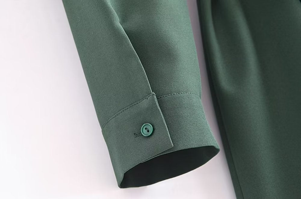 New Women Army Green With Belt Shirt Dress Long Sleeve Lapel Collar Female Autumn Dress Short Vestido
