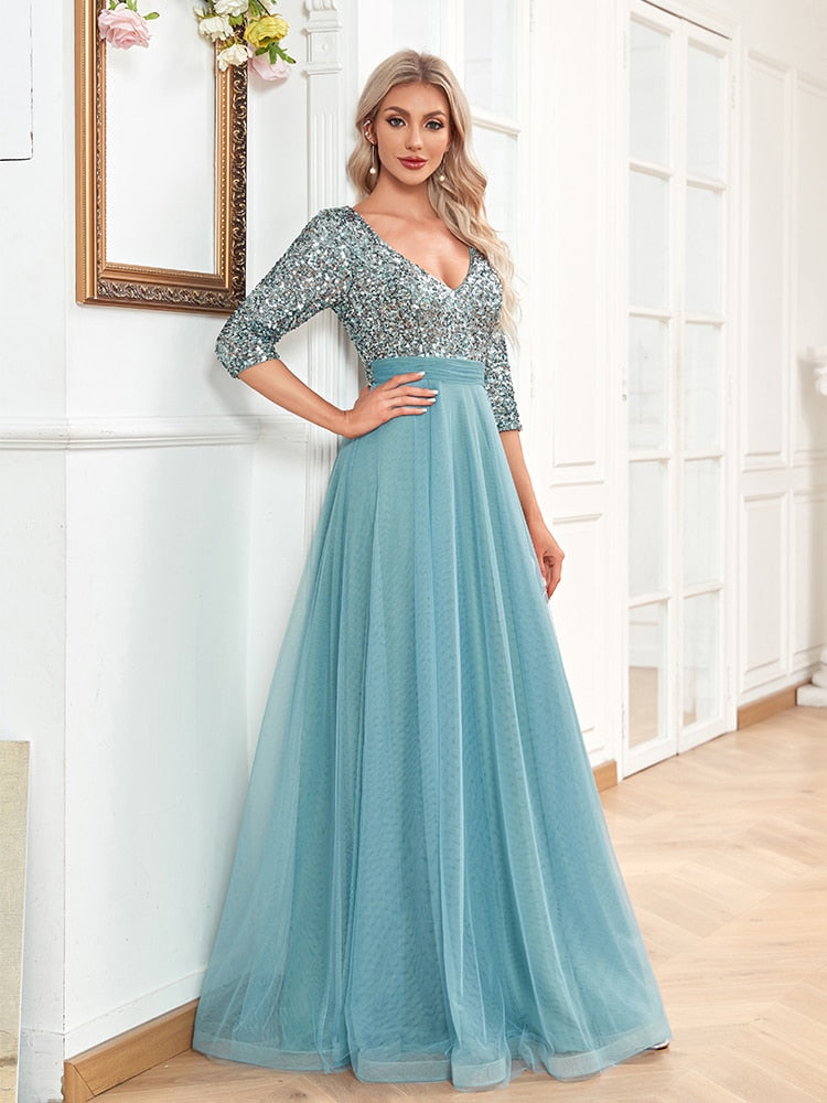 Sexy V-neck Chiffon Evening Dress