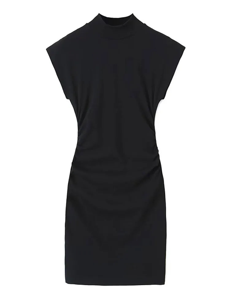 Women Fashion Sexy Midi Dress 2024 Elegant O-Neck Split Sleeveless Slim Dresses Streetwear High Waist Bodycon Vestidos Robes
