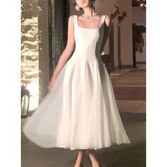 2023 Summer Even Party Strap Dress Office Lady Casual Beach Sleeveless Formal Midi Dress Women Elegant One Piece Dress Korean