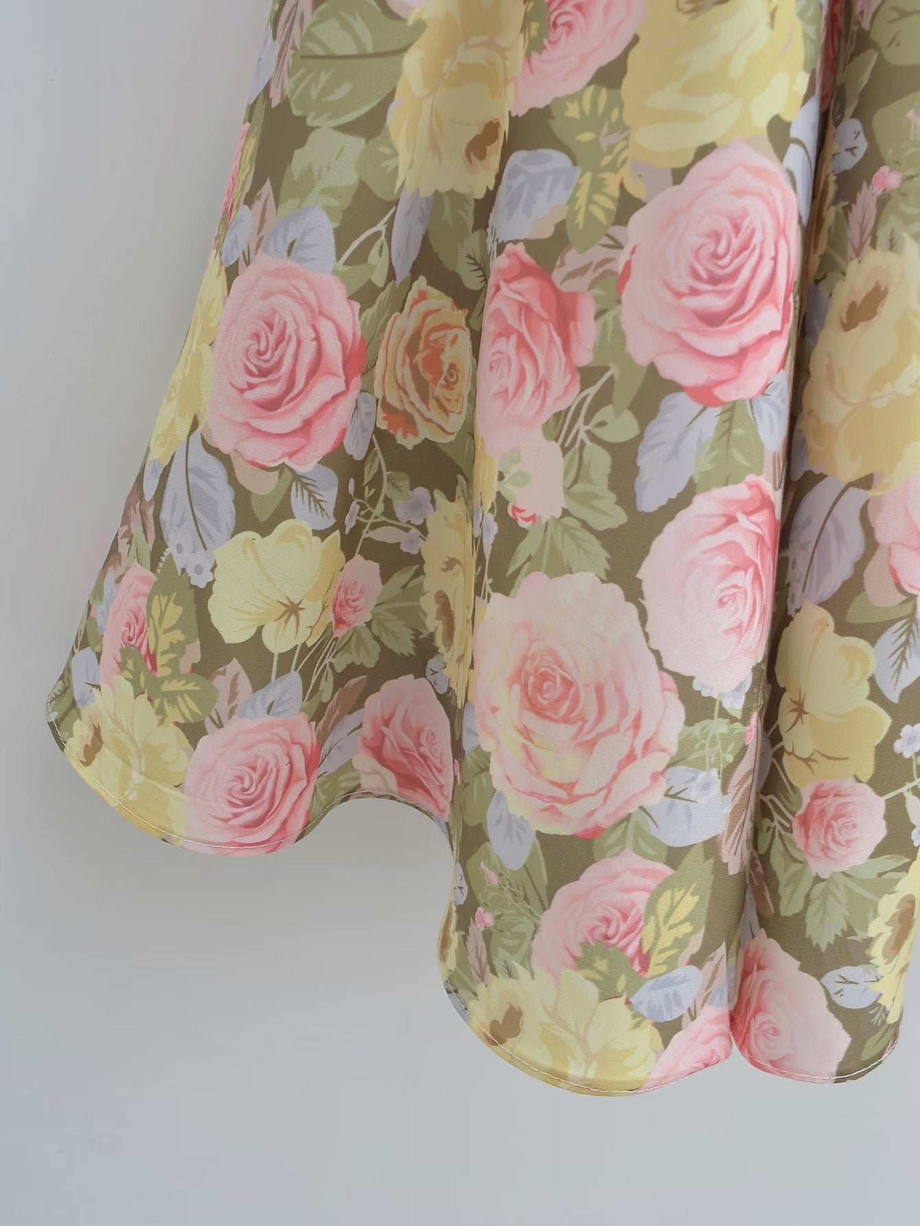Hoobd Summer Women Rose Floral Print Dress Sexy Backless Puff Sleeve Ladies Holiday Party Mini Dresses
