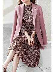 Floral Printed Midi Dress for Women 2023 Spring Autumn Fashion Ruffled Collar Long Sleeve Belted Vintage Elegant Dresses