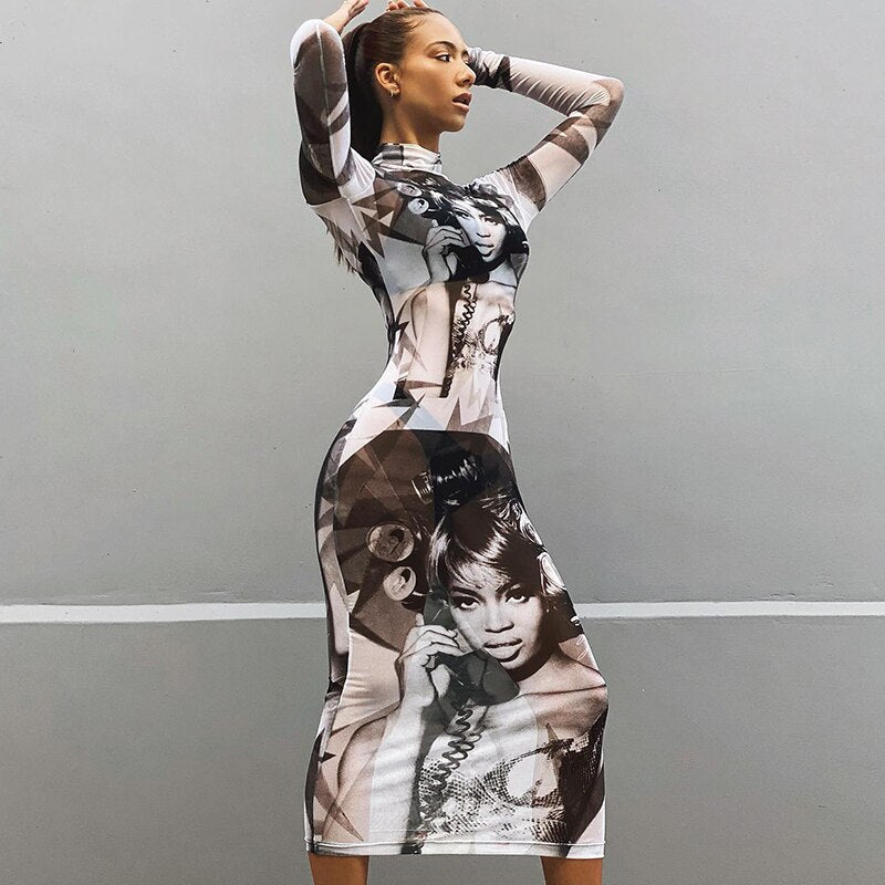 Women Mesh See Through Party Club Bodycon Streetwear Black Long Dress 2023 Summer Clothes Wholesale Items For Business
