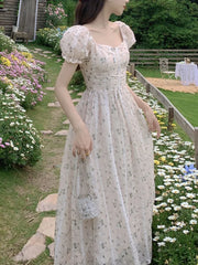 Vintage Puff Sleeve Fairy Midi Dress