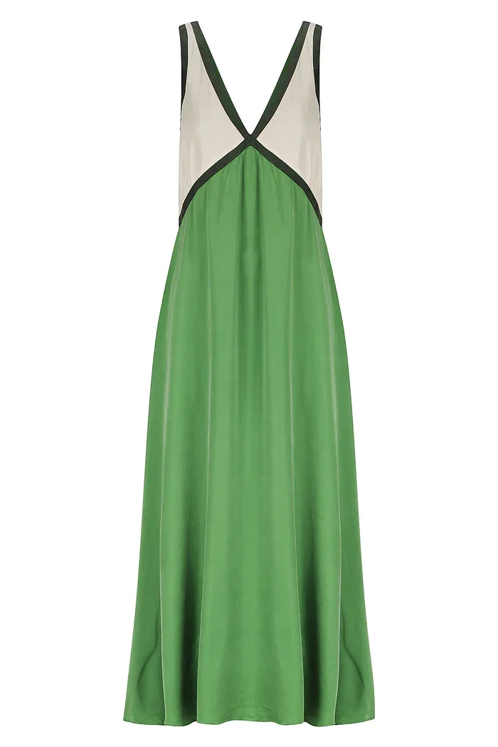 Fashion Patchwork Deep V neck Dress For Women Spring Autumn Female Sleeveless Loose Midi Dresses Elegant Ladies Beach Dress