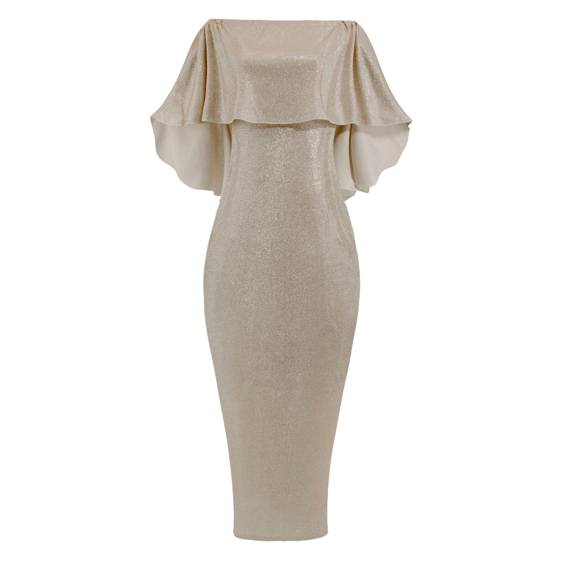Dresses for Women 2023 Spring Autumn Evening Party Sexy One Word Shoulder Blingbling Bag Hip Sleeveless Maxi Dress Robe Femme