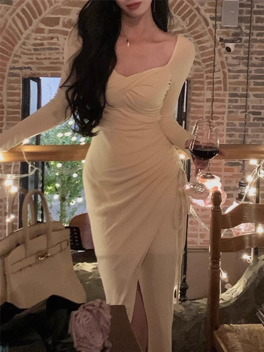 Zjkrl - Bodycon Dress Women Autumn Winter 2023 New Fashion Elegant Female Slim Vestidos Evening Party Korean Knit Dresses French Clothes Hoobd Zjkrl - Bodycon Dress Women Autumn Winter 2023 New Fashion Elegant Female Slim Vestidos Evening Party Korean Knit Dresses French Clothes Hoobd
