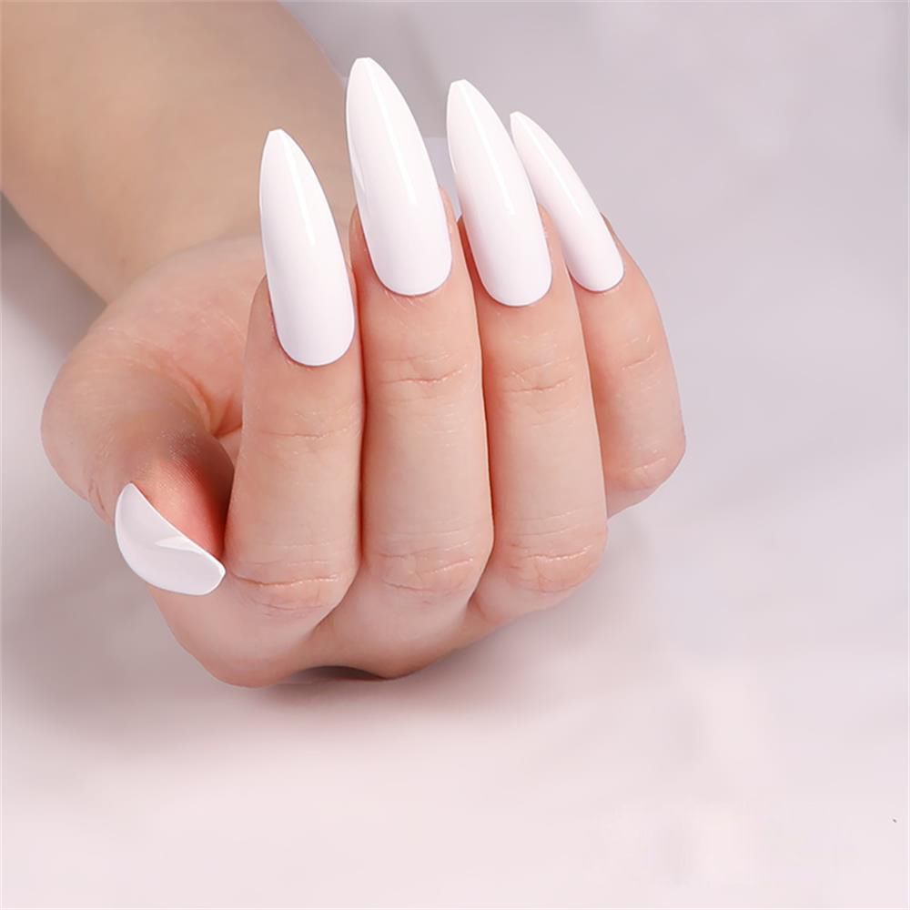 24Pcs Oval Head False Nails Shiny Golden Almond Artificial Fake Nails With Glue Full Cover Nail Tips Press On Nails DIY Manicure