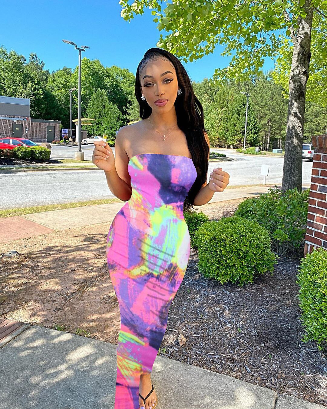 Hoobd Sexy Print Maxi Dresses Ladies Elegant Bodycon Women Dress Vintage Robe Femme Party Bandage Long Dress Woman Clothes Vestidos