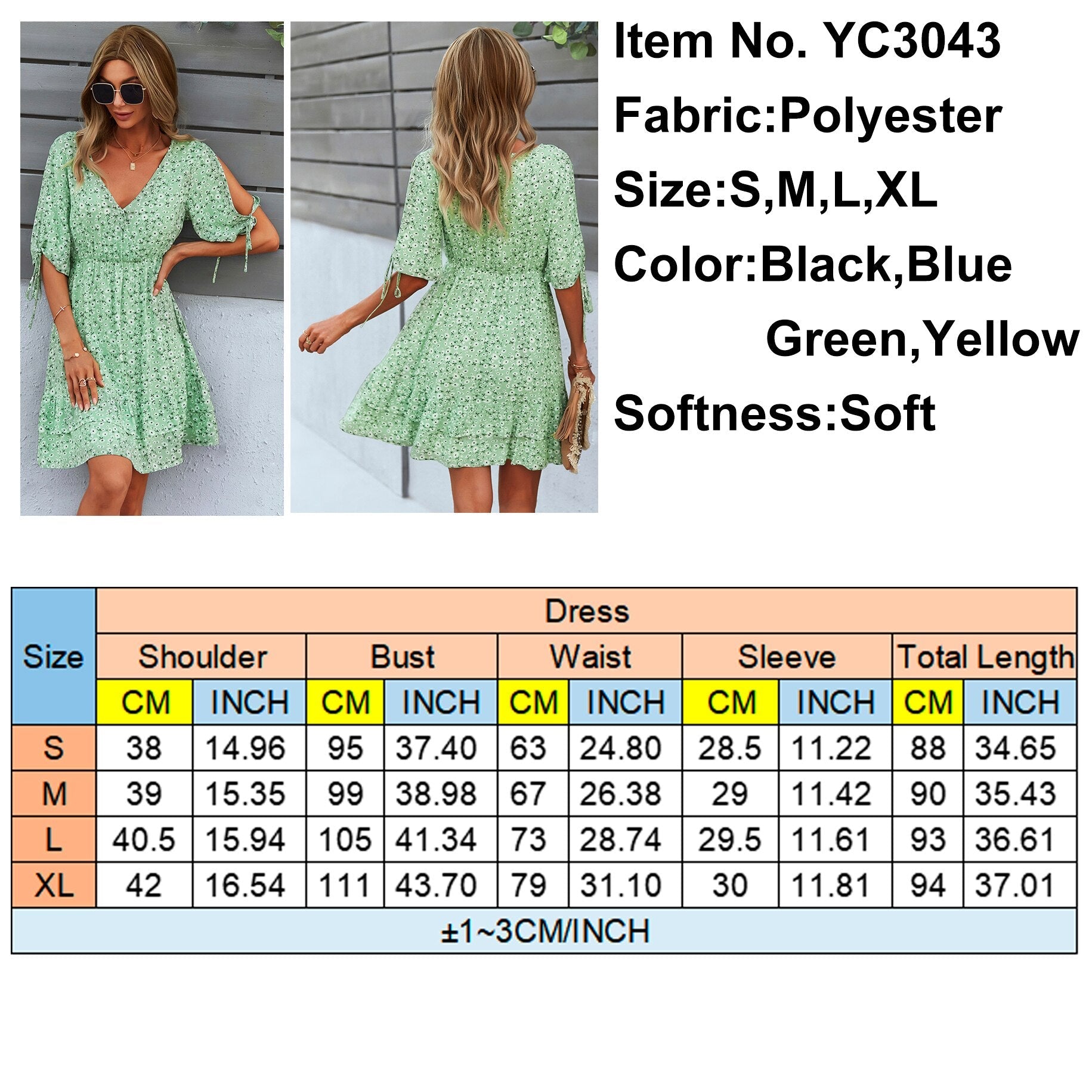 Casual Dress Women Spring Sexy Stresch Floral Dress Lady V Neck Short Sleeved A-line Skirt Girl High Waist Summer Clothes Female