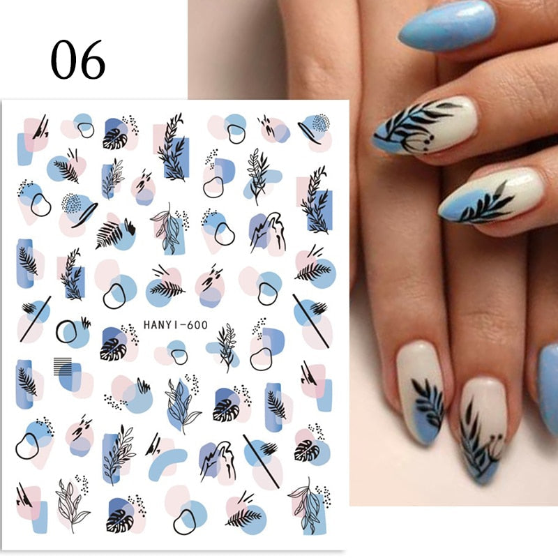Hoobd1pcs Gold iridescent Maple Leaf 3D Nail Sticker Fall Autumn Pattern Adhesive Transfer Stickers Shiny DIY Nail Art Decoration