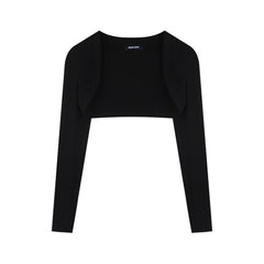 Hoobd2 Piece Dress Set Woman Casual Long Sleeve Crop Tops + Pure Color Strap Mini Dress Elegant Korea Fashion Suit Female Autumn